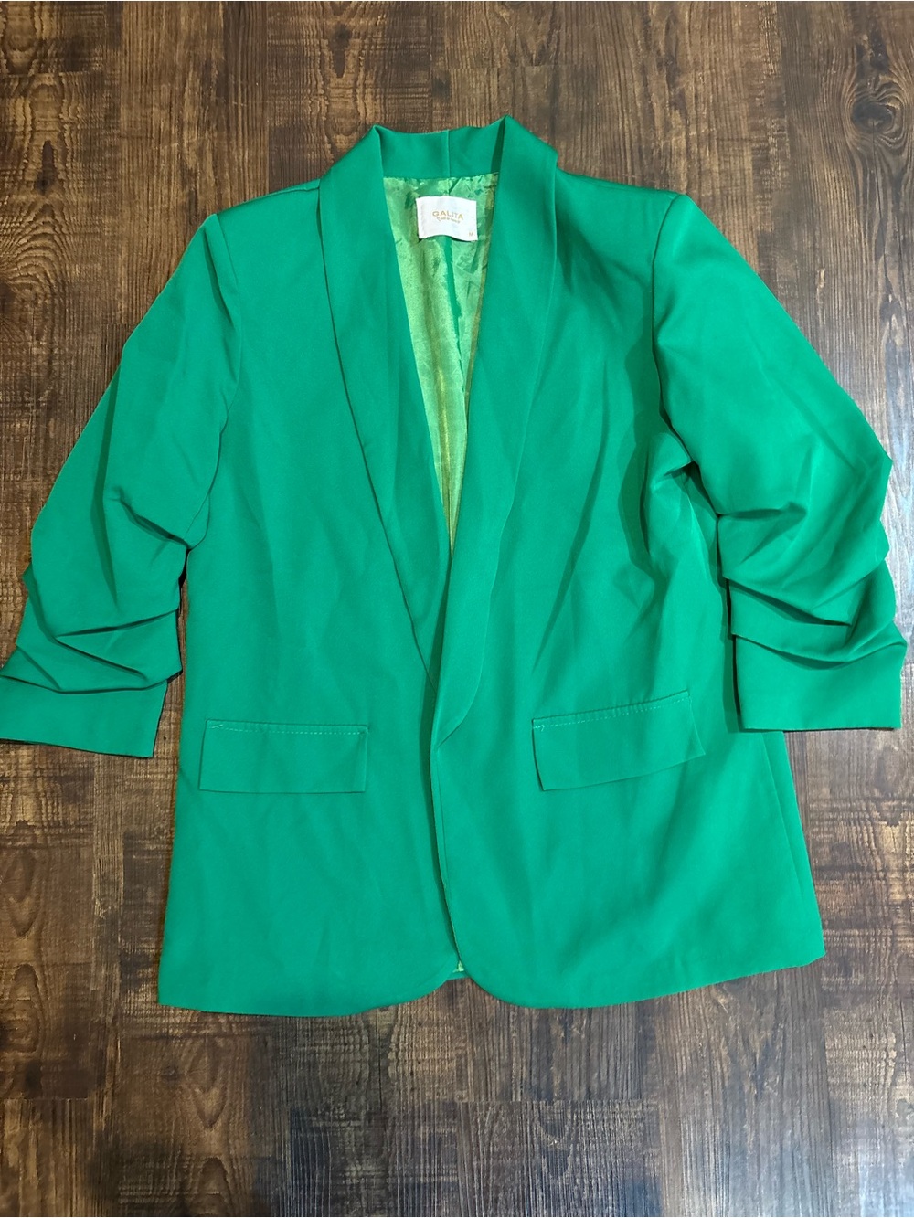 Open-Front Emerald Green Blazer Jacket - Women's